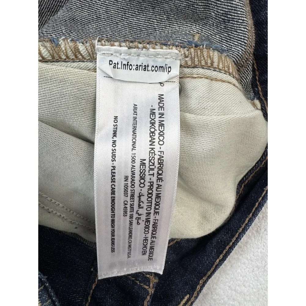 Ariat M7 Slim Straight Jeans Mens 31x32 Blue Medium Wash Distressed Denim Pants